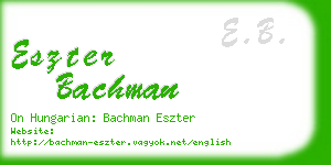 eszter bachman business card